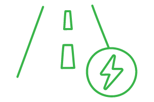 road with charge symbol